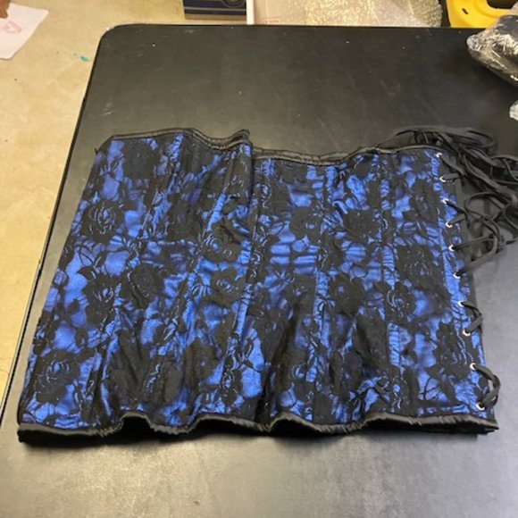 Lavish by Daisy Corsets Women's Blue/Black Side Tie/Zip Corset 4XL NWOT - Picture 2 of 6